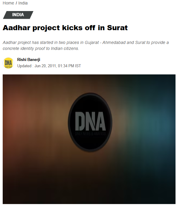 Aadhaar Project Launches in Surat