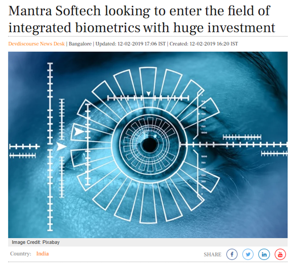 Mantra Softech Eyes Integrated Biometrics Market