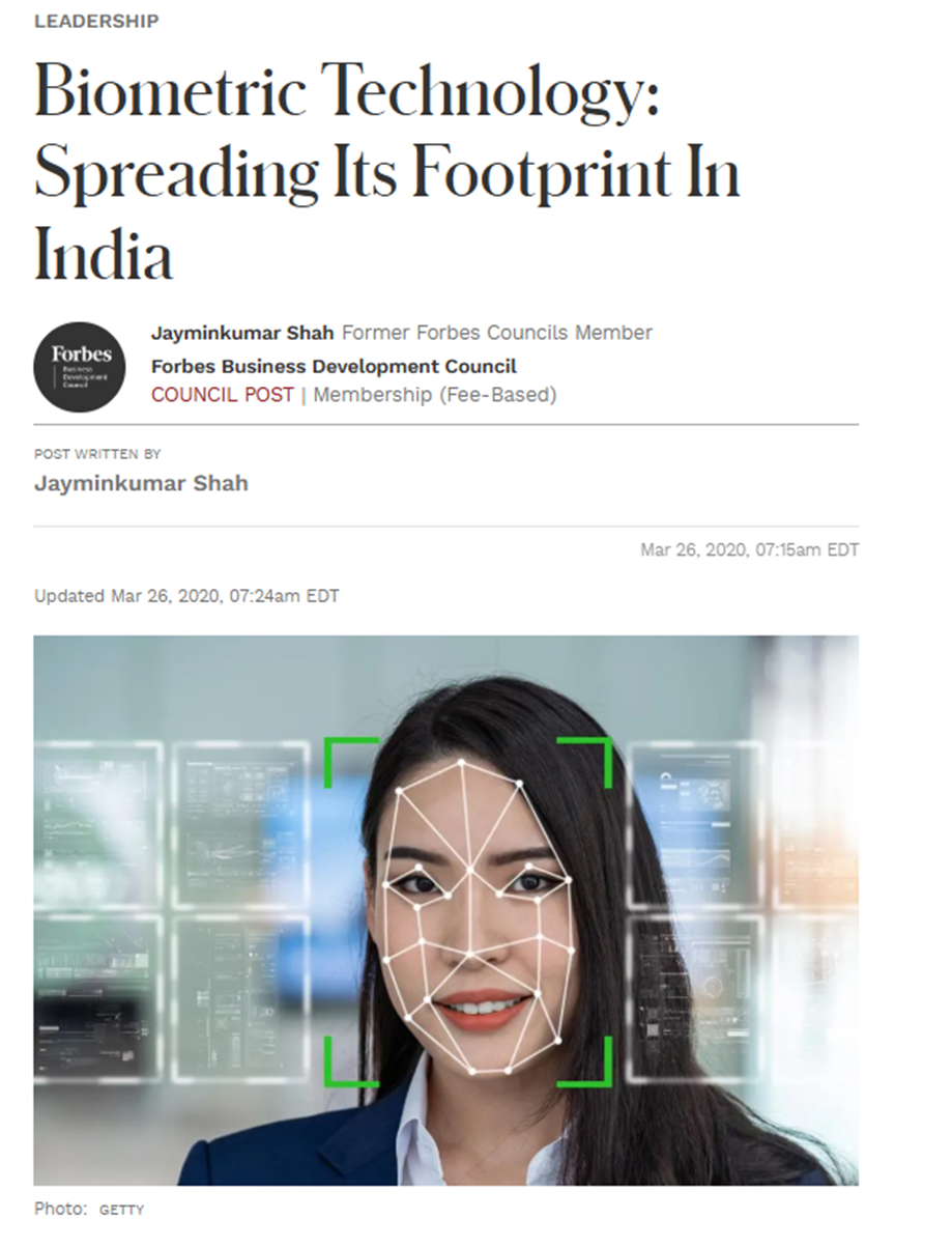 Biometric technology spreading its footprint in india