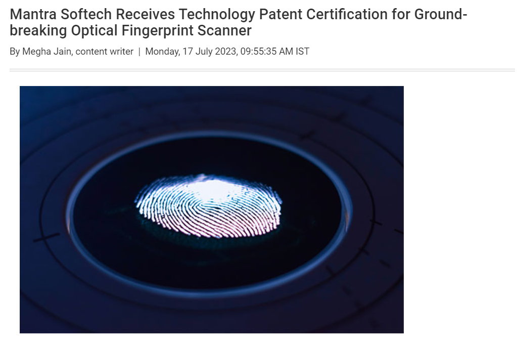 Technology Patent for Optical Fingerprint Scanner